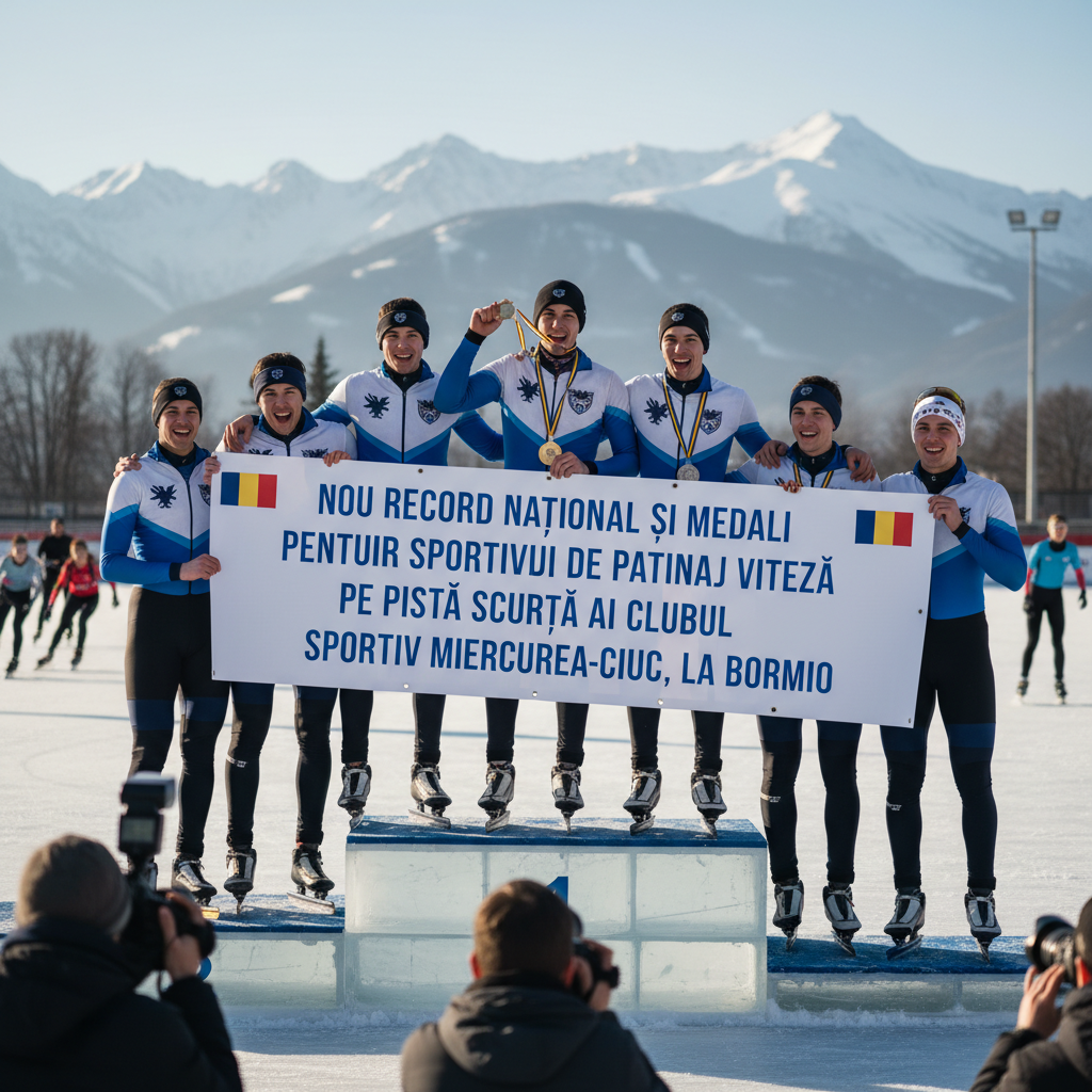 Sportivii de patinaj viteză pe pistă scurtă ai Clubului Sportiv Miercurea-Ciuc stabilesc record naţional şi câştigă medalii la Bormio